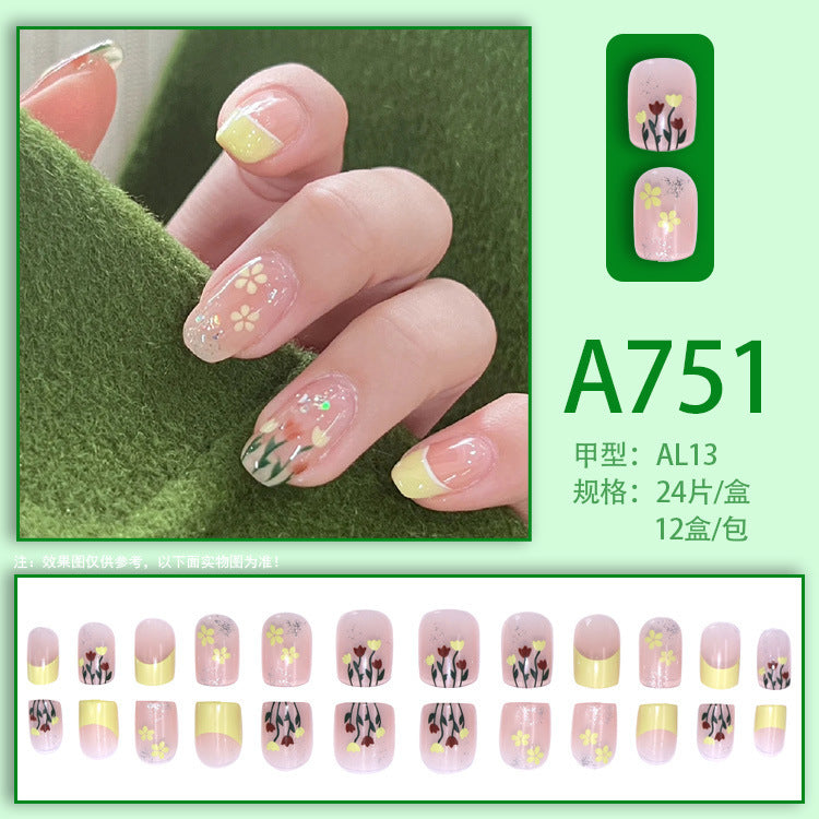 Shimmer powder tulip-shaped nail polish