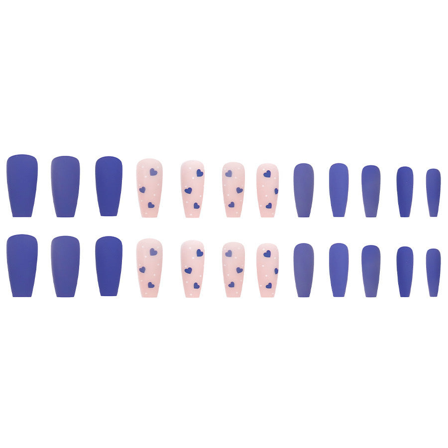 Blue heart nail polish in cool color palette