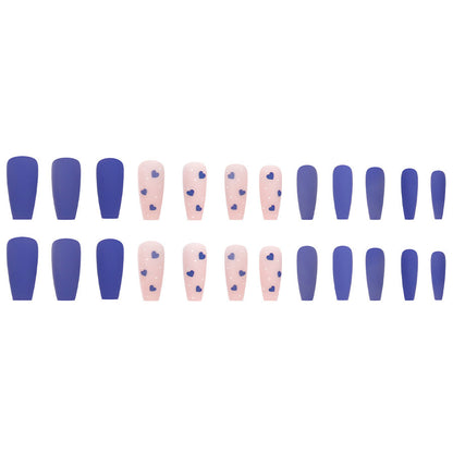 Blue heart nail polish in cool color palette