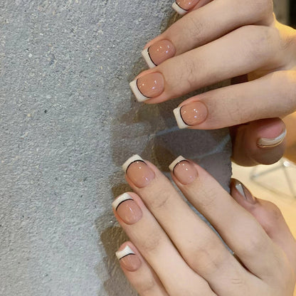 White crescent-shaped nail polish