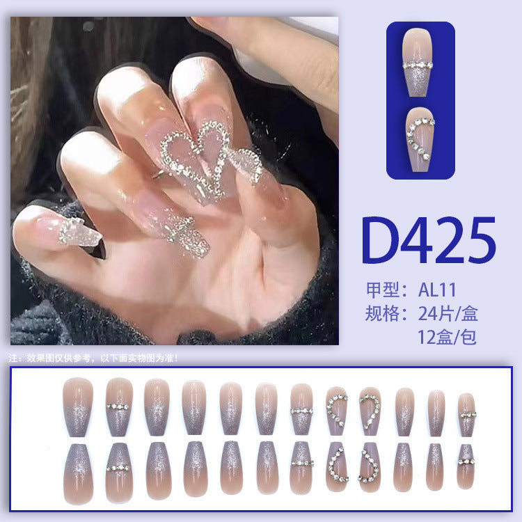 Shimmering Diamond Heart Nail Art