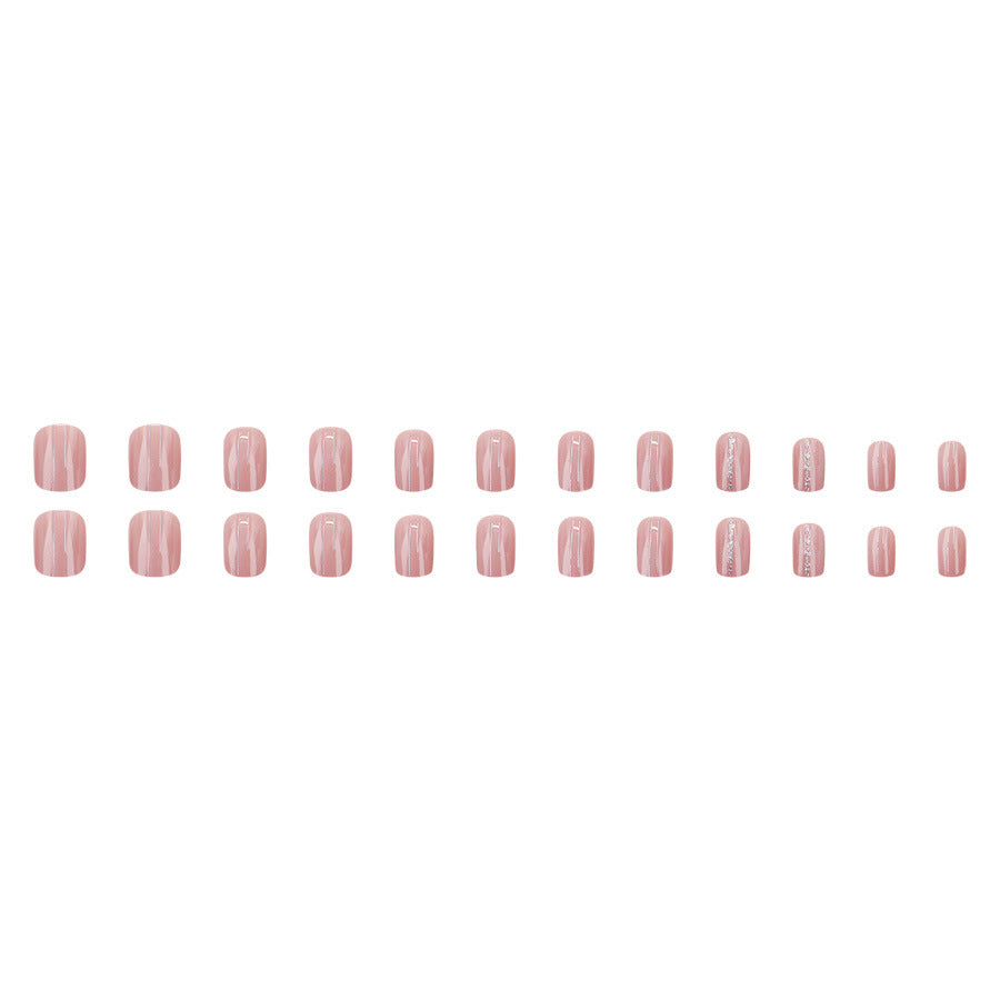 Bare color cat-eye ultra-gleaming powder nail polish design
