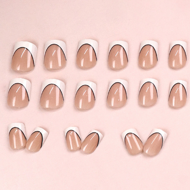 White crescent-shaped nail polish