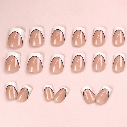 White crescent-shaped nail polish