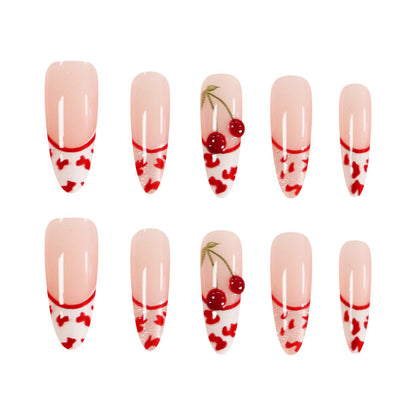 Cherry red leopard print three-dimensional relief cat-eye nail polish
