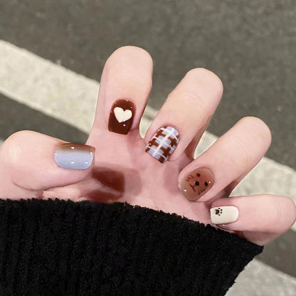 Cute and loving little bear nail art