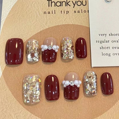 Glittered pearl diamond nail polish