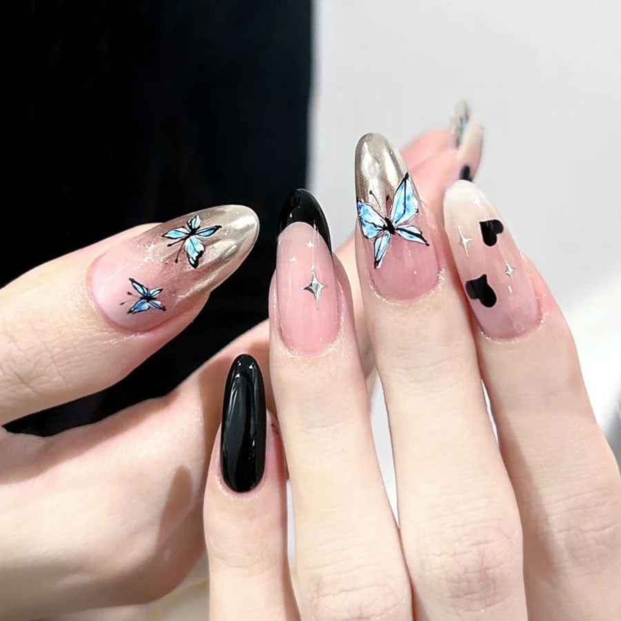 Sweet and Cool Butterfly High-end, Small-scale, Minimalist Nail Art