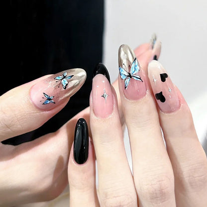 Sweet and Cool Butterfly High-end, Small-scale, Minimalist Nail Art