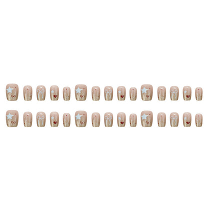 Sweet and cool heart-shaped bow personalized nail art