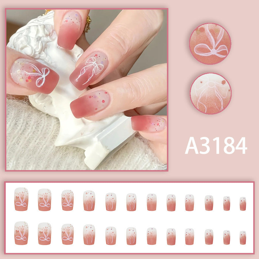 Sanded Lychee and White Strawberry Sweetheart Personalized Nail Art
