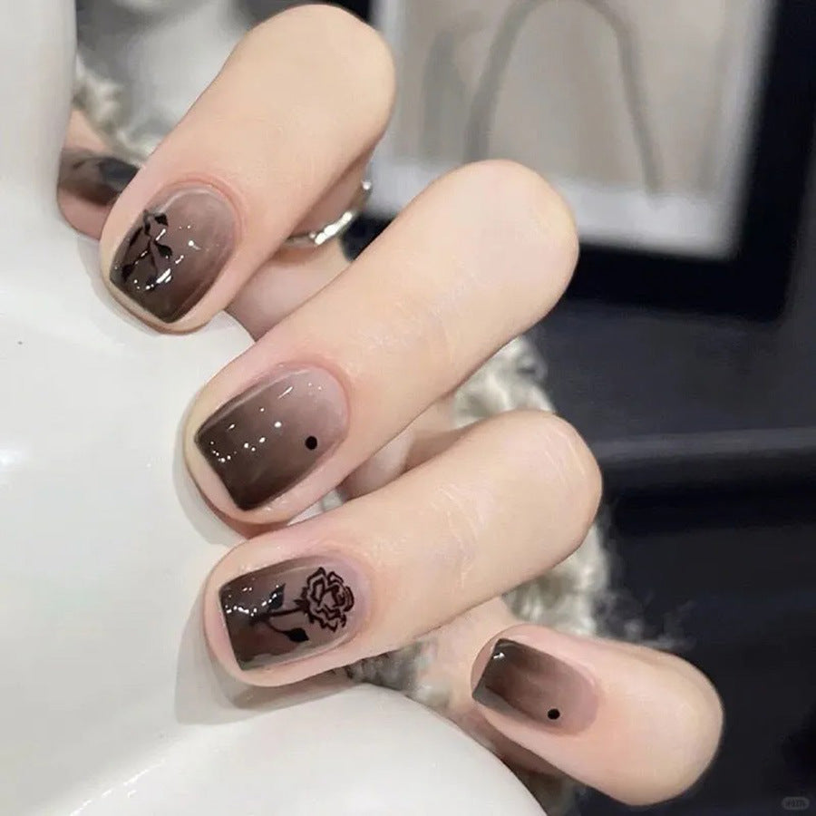 Brown coffee dark night rose nail polish