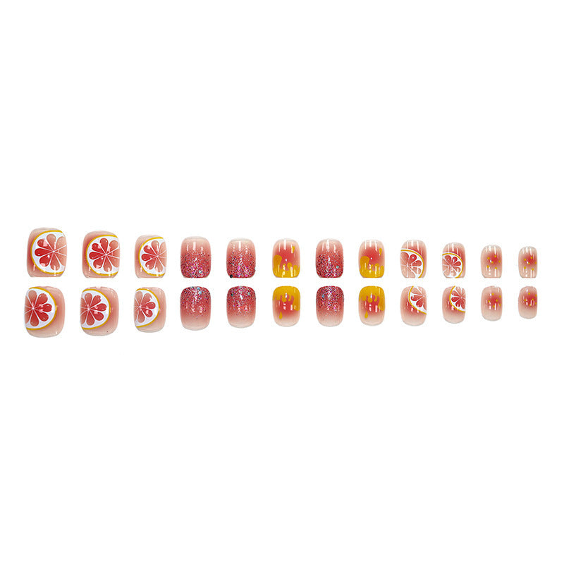 Red lemon manicure