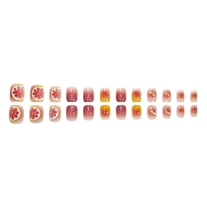 Red lemon manicure