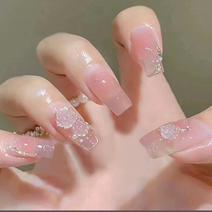 Three-dimensional Camellia Flower Nail Art