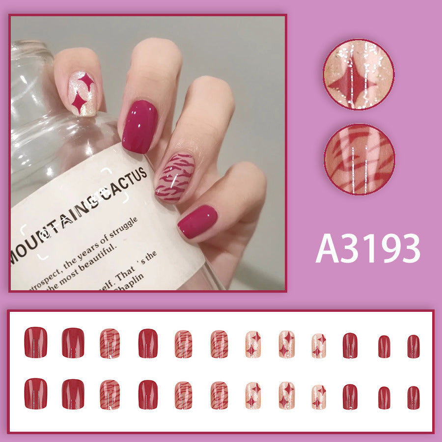 Wild berry red sweet spicy girl manicure