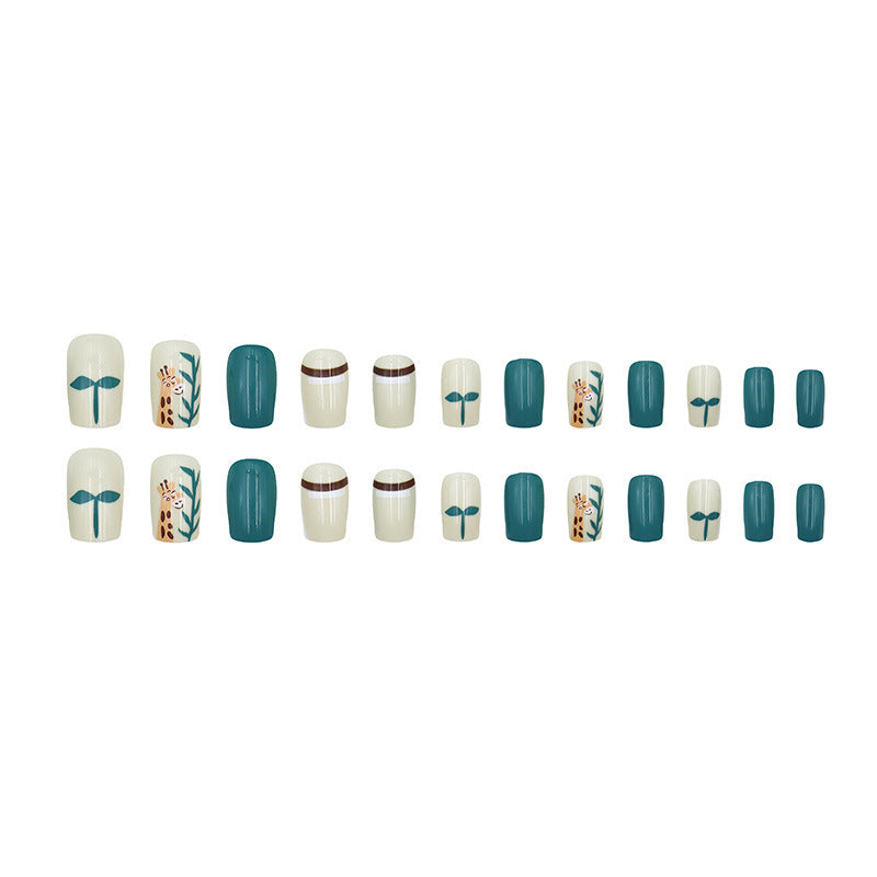 Lake green cute animal nail polish