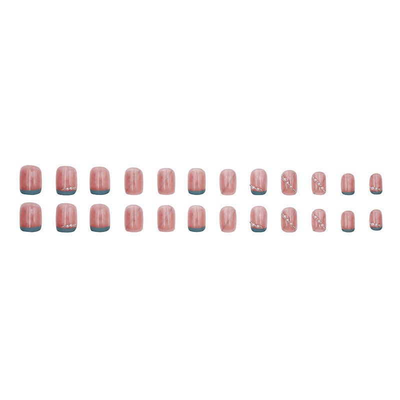 Sweet Pearl Striped Diamond Nail Art