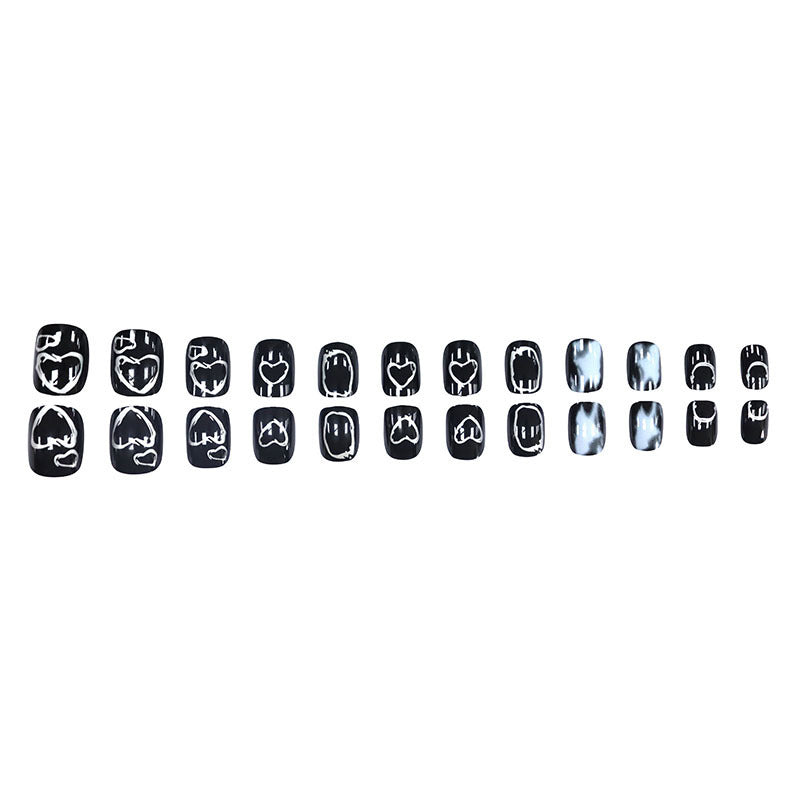 Dark magic black heart nail polish