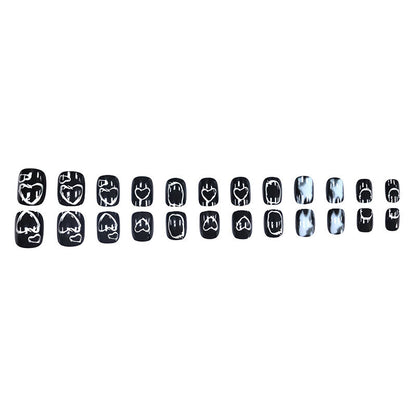 Dark magic black heart nail polish