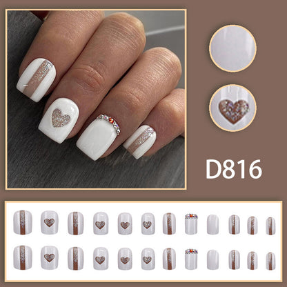 Hollowed-out heart-shaped diamond glitter nail polish
