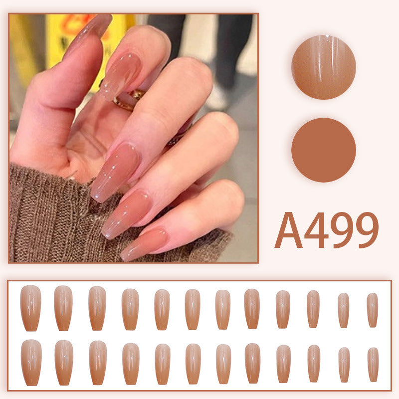 Bare color long-style nailwear