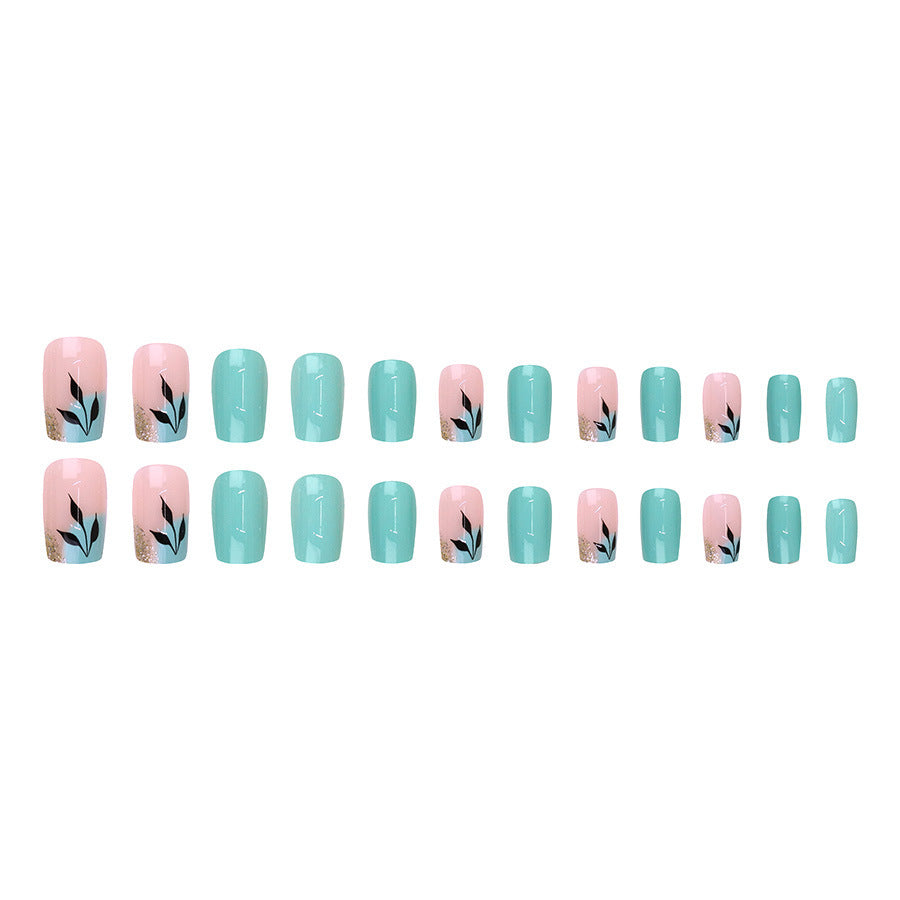 Leaf Buling's glittering green nail polish