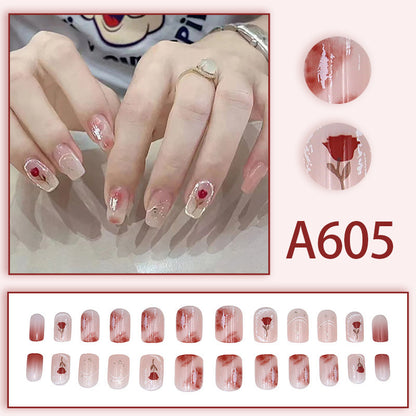 Sweet and fresh rose personalized nail art