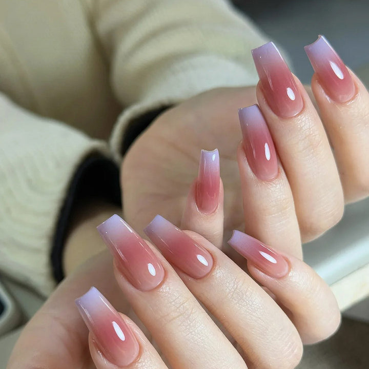 Purple grape soft blush gradient nail polish