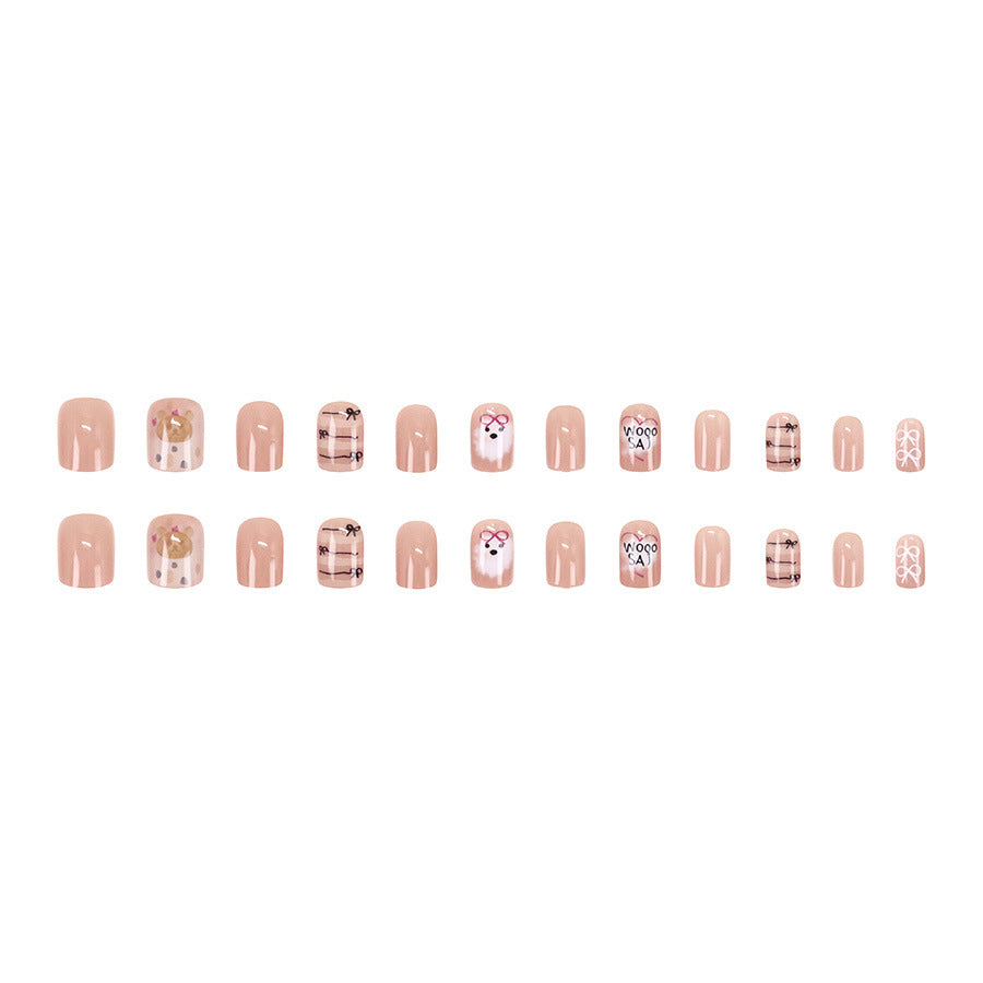 Simple cartoon pattern manicure
