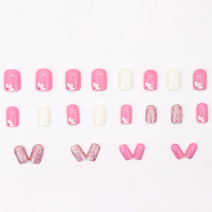 Cute pink and sweet nail decoration