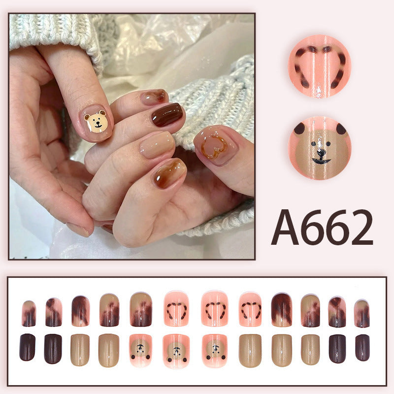 Cute cartoon teddy bear wearing nail polish
