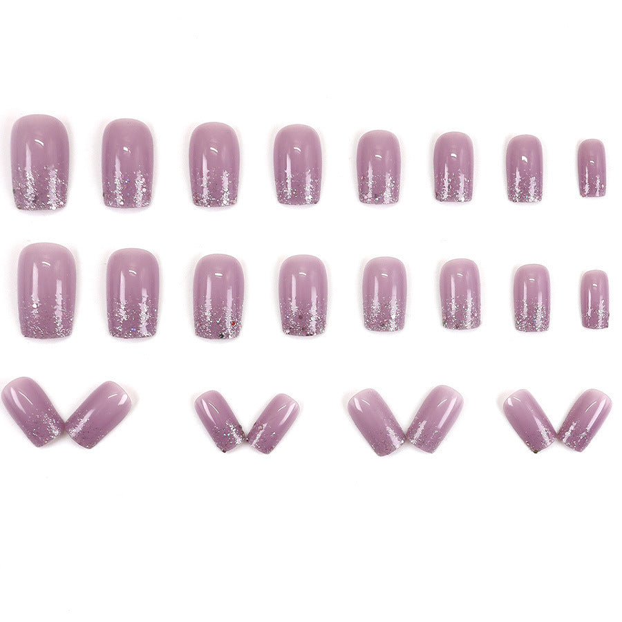 Shimmer powder sweet style manicure