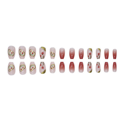 Fashionable and simple long-handled rose nail art