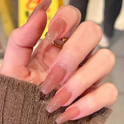 Bare color long-style nailwear