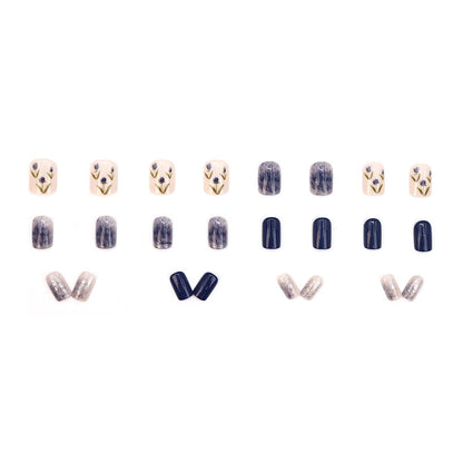 Camellia Glacier Blue Gradient Nail Art