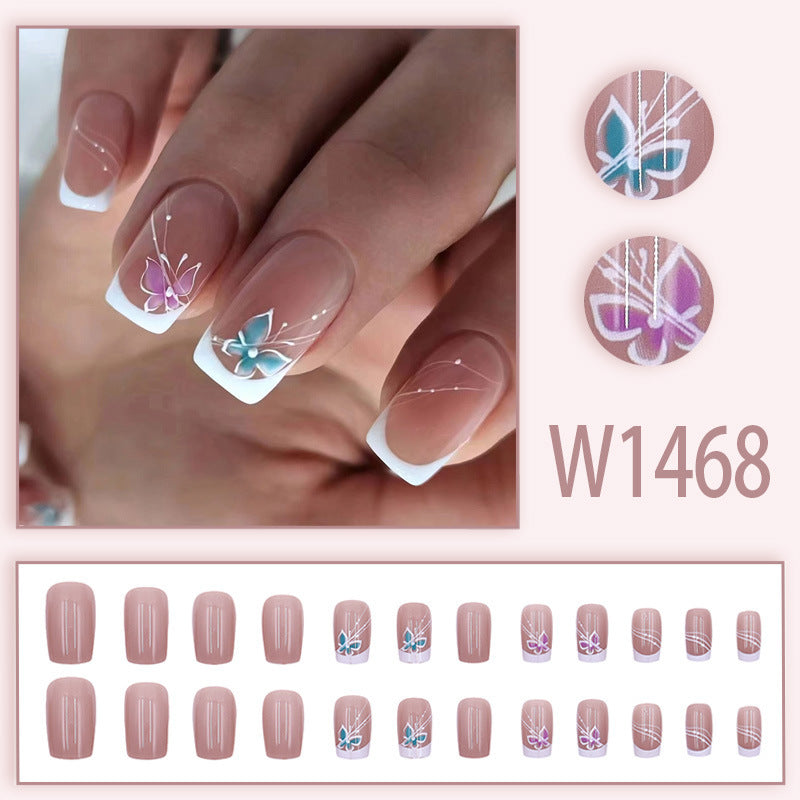 The ethereal and dreamy butterfly-like girl with fashionable attire and adorned nails