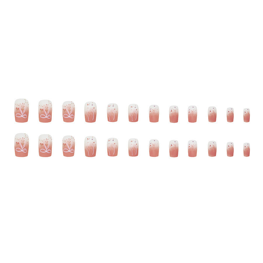 Sanded Lychee and White Strawberry Sweetheart Personalized Nail Art