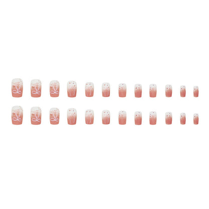 Sanded Lychee and White Strawberry Sweetheart Personalized Nail Art