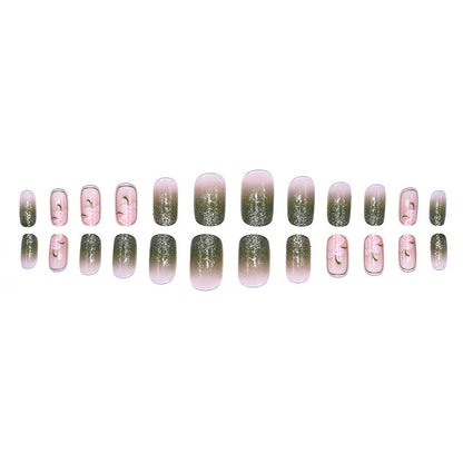 Green Camellia Nail Art