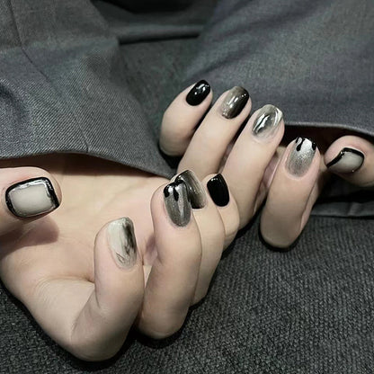 Dark and sexy girl's nail art with unique personality
