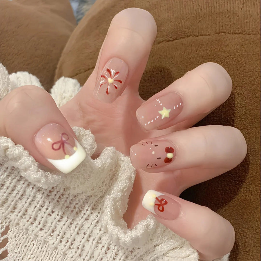 Cute cat, sweet and adorable gradient fireworks, unique nail art