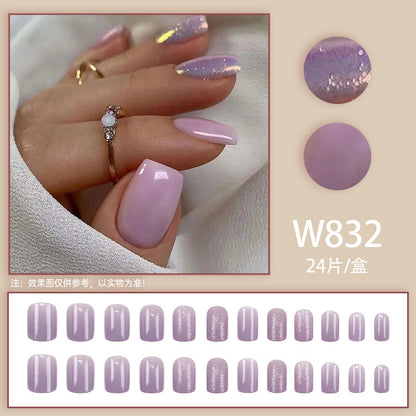 Solid color purple nail art with a sophisticated feel