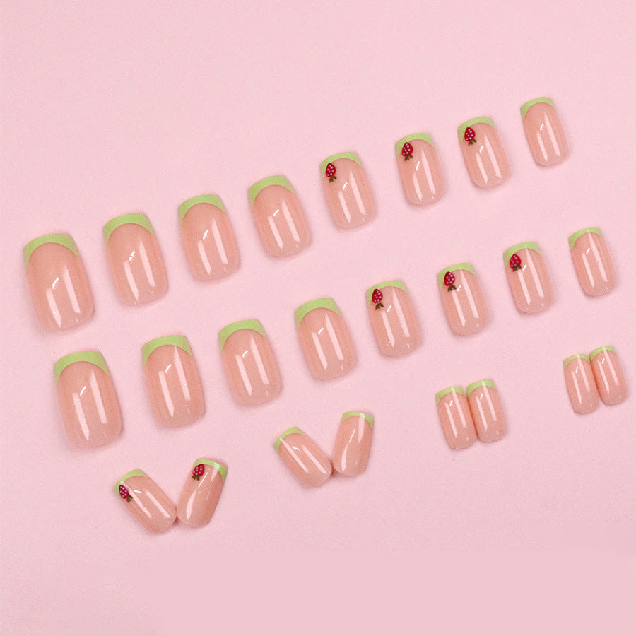 Strawberry sugar texture manicure