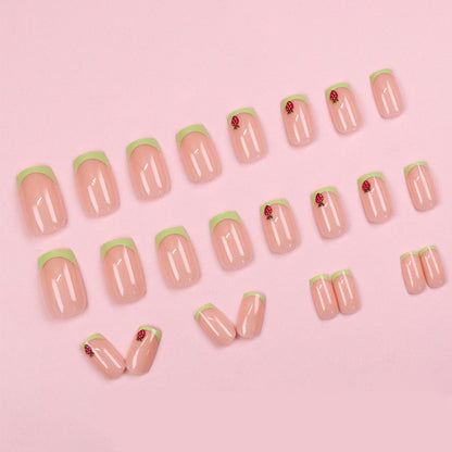 Strawberry sugar texture manicure