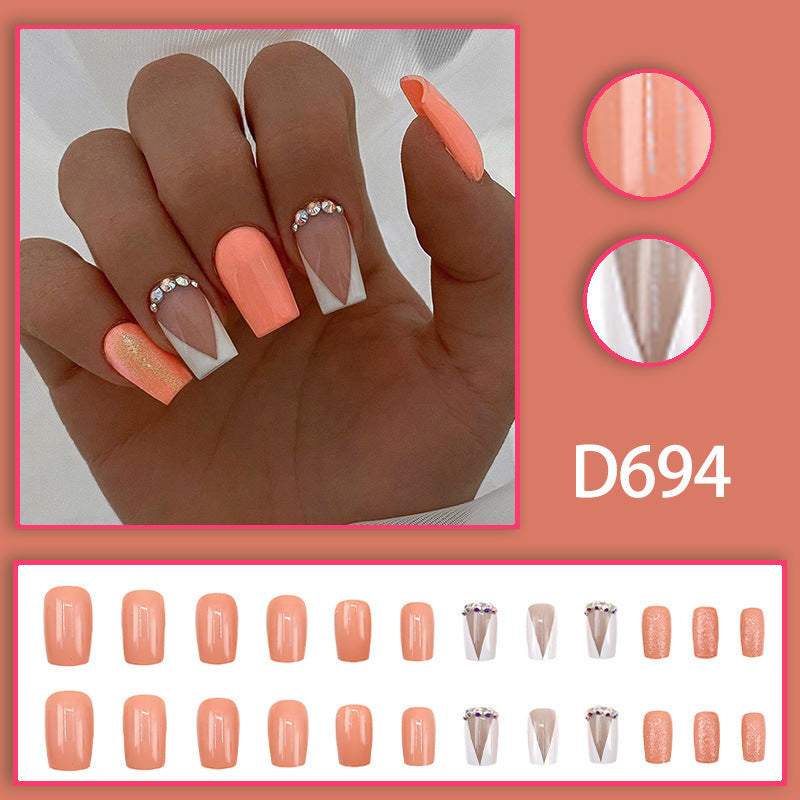 White triangular nail polish