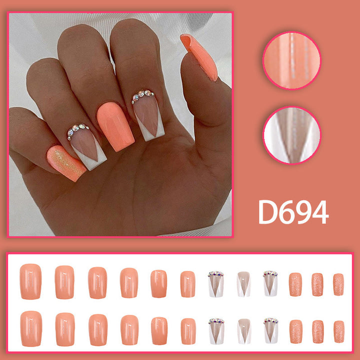 White triangular nail polish