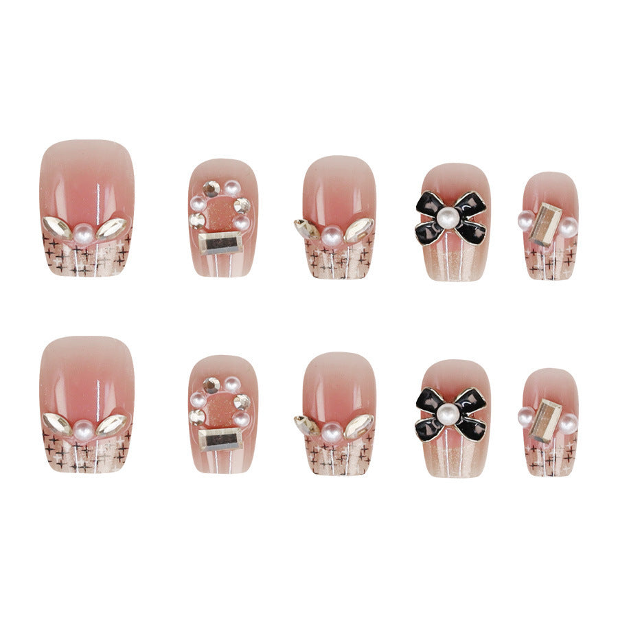 Attractive metal bow nail art