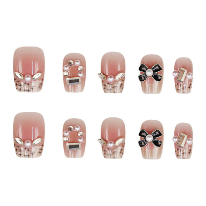 Attractive metal bow nail art