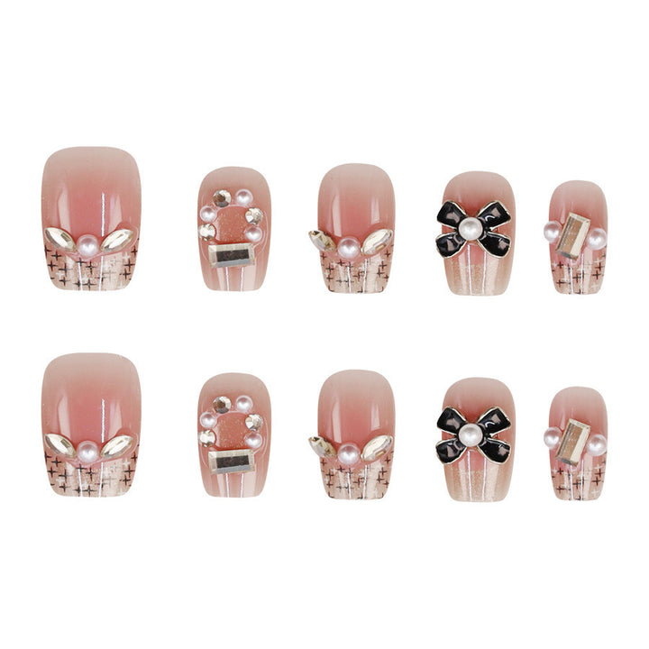 Attractive metal bow nail art